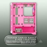Apevia Hydra-PK Hydra Mid Tower Gaming PC Case w/ 6X 120mm ARGB Fans, 366 RGB Light Modes, High Performance Breathable Airflow Mesh Front Panel, Tempered Glass Side Panel, 1X USB3.0, 2X USB2.0, Pink