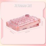 KiiBoom Phantom 21 Hot Swappable Crystal Acrylic Numpad, BT5.0/2.4GHz/USB-C Triple Mode NKRO Programmable Numeric Keypad with Knob, South-Facing RGB, 1900mAh Battery for Win/Mac (Pink)