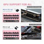 Vetroo 1000W Pink Power Supply ATX 3.1 Ready Dual PCIe 5.1, 80 Plus Gold Full Modular, Japanese 105°C Capacitors, Eco Mode with 120mm FDB Fan, Compact Size, 10 Year After-Sales Service