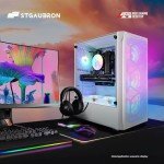 STGAubron Gaming PC, Radeon RX 5600 XT 6G GDDR6, Intel Core i7 up to 3.9G, 16G RAM, 1T SSD, 600M WiFi, BT 5.0, RGB Fan x6, Windows 10 Home, White
