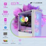 STGAubron Gaming PC, Radeon RX 5600 XT 6G GDDR6, Intel Core i7 up to 3.9G, 16G RAM, 1T SSD, 600M WiFi, BT 5.0, RGB Fan x6, Windows 10 Home, White