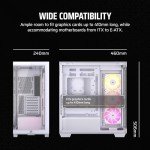 CORSAIR 3500X ARGB Mid-Tower ATX PC Case – Panoramic Tempered Glass – Reverse Connection Motherboard Compatible – 3X CORSAIR RS120 ARGB Fans Included – White