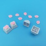4 Pack Custom OEM R4 Keycaps PBT Mechanical Keyboard Keycaps Cute Cat Paw Key Cap Kawaii Gaming Keycaps for Mechanical Keyboard with Keycap Puller (White Base)