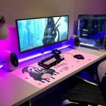 Large Gaming Mouse Pad 31.5 x 11.8in Desk Mat for Office Mousepad Anti-Skid Rubber Base Soft Comfortable and Durable Desk Pad (Pink)