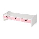 CONKAWACA Cute Monitor Stand Kawaii Desk Organizer Cute Desk Organizer with Drawers Monitor Riser Computer Stand