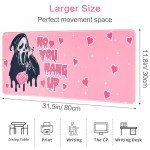 Large Gaming Mouse Pad 31.5 x 11.8in Desk Mat for Office Mousepad Anti-Skid Rubber Base Soft Comfortable and Durable Desk Pad (Pink)