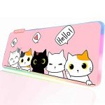 Pink Kawaii Cat RGB Gaming Mouse Pad 31.5x12 Inch PC XL Large Extended Glowing Led Light Up Cool Mouse pad Desk Pad Non-Slip Rubber Jmiyav Computer Mouse Pad Cute Mousepad Mat 31.5x12 Inch