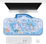 PERFECTSIGHT Cute Shark Party Desk Mat Kawaii Desk Pad, Switch Large Gaming Mouse Pad, Funny Crane Machine Deskmat Mousepad, Anime Blotter Protector Laptop Keyboard Pad for Women Kids Girls Boys