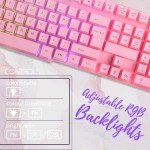 Pink Gaming Keyboard and Mouse Headset Headphones and Mouse pad, Wired LED RGB Backlight Bundle Pink PC Accessories for Gamers and Xbox and PS4 PS5 Nintendo Switch Users - 4in1 Edition Hornet RX-250