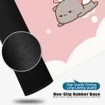 Pink Gaming Mouse Pad Cat Large Mouse Pad Office Desk Accessories XL Funny Desk Mat 31.5x11.8x0.12 inch Cute Desk Pad Kawaii Keyboard Pad (Cute cat -6)