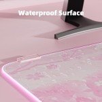 Pink RGB LED Gaming Mouse Pad, 14 Modes Glow Pad, Extra Large Gaming Mousepad,Waterproof Rubber Non Slip Cute Sakura Mat, Extended Big Keyboard and Mouse Pad Mat for Gamer Office Home, XXL 800×300×4mm