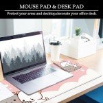 Pink Gaming Mouse Pad Cat Large Mouse Pad Office Desk Accessories XL Funny Desk Mat 31.5x11.8x0.12 inch Cute Desk Pad Kawaii Keyboard Pad (Cute cat -6)