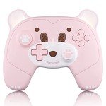 Mytrix Pink Wireless Controller Compatible with Nintendo Switch/Switch Lite, Cute Pro Controller with Macro, Wake-Up, Turbo, Motion, Vibration, Ergonomic Breathing Light, Gift for Gamer Girls Boys