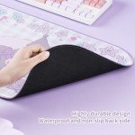Kuitmor Kawaii Anime Mouse Pad Wrist Rest Support Set - Non-Slip Desk Mat and Memory Foam Bowknot Wrist Rest for Keyboard and Mouse,Perfect for Gaming or Home Office Work - KLM Flower Dream