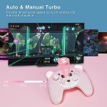 Mytrix Pink Wireless Controller Compatible with Nintendo Switch/Switch Lite, Cute Pro Controller with Macro, Wake-Up, Turbo, Motion, Vibration, Ergonomic Breathing Light, Gift for Gamer Girls Boys