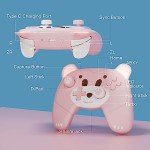 Mytrix Pink Wireless Controller Compatible with Nintendo Switch/Switch Lite, Cute Pro Controller with Macro, Wake-Up, Turbo, Motion, Vibration, Ergonomic Breathing Light, Gift for Gamer Girls Boys