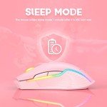 SIMGAL RGB Wireless Gaming Mouse, Pink, Rechargeable, Ergonomic Design, Adjustable DPI, Compatible with Windows, Mac