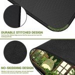 ProbTis Japanese Kawaii Mouse Pad for Desk, Green Mouse Pad, XL Anime Gaming Aesthetic Mousepad, Non-Slip Rubber Base, Cute Extended Desk Accessories for Home Office, 31.5”x11.8” (Plant)