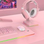 SIMGAL RGB Wireless Gaming Mouse, Pink, Rechargeable, Ergonomic Design, Adjustable DPI, Compatible with Windows, Mac