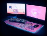 Erik Official Pusheen XXL RGB Gaming Mouse Mat | LED Mouse Mat | 900x400x4 mm Non-Slip Rubber Base Mouse Pad RGB, RGB Gaming Mouse Pad, Keyboard Mouse Mat | Pusheen Gifts | Kawaii Gaming
