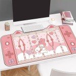 Kawaii Desk Pad Anime Mouse Pad XLarge Size, Kawaii Desk Cccessories Gaming Mousepad Kawaii Room Decor for Girls