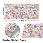 Kawaii Cats Gaming Mouse Pad XL Cute Anime Kittens Japanese Extended Large Desk Mat 31.5”x11.8” Cats Desk Pad for Gamer Non-Slip Rubber Base Stitched Edge Long Keyboard Mousepad for PC Computer Laptop