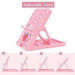 TIKOdirect Switch Stand for Nintendo Switch, Steam Deck, Switch OLED, Switch Lite, Cute Kawaii Adjustable Holder, Portable Foldable Non-Slip Bracket, Pink