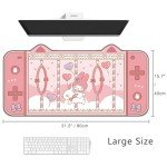 Kawaii Desk Pad Anime Mouse Pad XLarge Size, Kawaii Desk Cccessories Gaming Mousepad Kawaii Room Decor for Girls