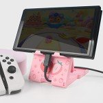 TIKOdirect Switch Stand for Nintendo Switch, Steam Deck, Switch OLED, Switch Lite, Cute Kawaii Adjustable Holder, Portable Foldable Non-Slip Bracket, Pink