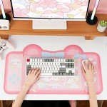 Pink Mouse Pad Large Gaming Mouse Pad, Waterproof Easy Clean,Non-Slip Base Long Office Desk Mat,Durable Large Extended Keyboard Mouse Pad with Stitched Edges for Office Gaming
