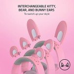 Razer Kraken Kitty V2 Pro Wired RGB Gaming Headset, Interchangeable Ears, Compatible with PC, Playstation, Mac, with HyperClear Cardioid Microphone, Quartz Pink (Renewed)