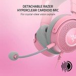 Razer Kraken Kitty V2 Pro Wired RGB Gaming Headset, Interchangeable Ears, Compatible with PC, Playstation, Mac, with HyperClear Cardioid Microphone, Quartz Pink (Renewed)
