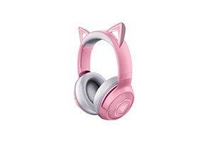Razer Kraken BT Kitty Edition: Bluetooth 5.0-40ms Low Latency Connection - Custom 60mm Drivers - Beamforming Microphone - Powered by Razer Chroma - Rose Quartz (Renewed)