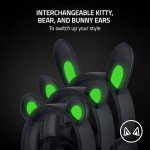Razer Kraken Kitty Edition V2 Pro - Wired RGB Gaming Headset with Interchangeable Ears (Interchangeable Ears, Streaming Responsive Lighting, 50 mm Titanium Speakers) Black