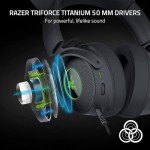 Razer Kraken Kitty Edition V2 Pro - Wired RGB Gaming Headset with Interchangeable Ears (Interchangeable Ears, Streaming Responsive Lighting, 50 mm Titanium Speakers) Black