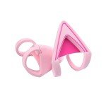 Glow in Dark Silicone Cat Kitty Ears Lovely Fluorescent Cat Ears Compatible for Bose/Razer/HyperX/Corsair/SteelSeries Arctis/Edifier Gaming Headphones (Pink)