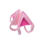 Glow in Dark Silicone Cat Kitty Ears Lovely Fluorescent Cat Ears Compatible for Bose/Razer/HyperX/Corsair/SteelSeries Arctis/Edifier Gaming Headphones (Pink)