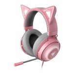 Razer Kraken Kitty - Gaming Headset (The Cat Ear Headset with RGB Chroma Lighting, Microphone with Active Noise Reduction, THX Spatial Audio, Controls on The Ear Cup) Pink/Quartz