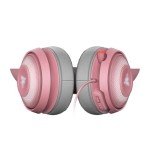 Razer Kraken Kitty - Gaming Headset (The Cat Ear Headset with RGB Chroma Lighting, Microphone with Active Noise Reduction, THX Spatial Audio, Controls on The Ear Cup) Pink/Quartz