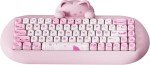 YUNZII C68 Wireless Mechanical Keyboard,65% Layout,Hot Swap,Triple Mode BT5.0/2.4G/Wired, RGB Backlit NKRO,Cute Cat Silicone Ergonomic Design for Win/Mac (Pink, Milk Switch)