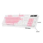 MageGee Mechanical Gaming Keyboard, New Upgraded Blue Switch 104 Keys White Backlit Keyboards, USB Wired Mechanical Computer Keyboard for Laptop, Desktop, PC Gamers(White & Pink)