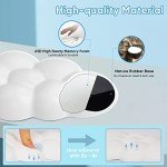 Sushret Cloud Wrist Rest Keyboard, White Cloud Palm Rest with PU Leather Memory Foam Cute Keyboard Rest for Wrist Support and Arm Rest, Desk Cloud Wrist Pad for PC Gaming/Hand Cushion/Computer/Office