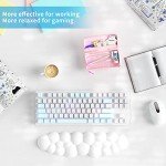 Sushret Cloud Wrist Rest Keyboard, White Cloud Palm Rest with PU Leather Memory Foam Cute Keyboard Rest for Wrist Support and Arm Rest, Desk Cloud Wrist Pad for PC Gaming/Hand Cushion/Computer/Office
