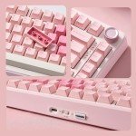 YUNZII B75 PRO Wireless Mechanical Keyboard,75% Layout with Knob,Hot Swap Gasket Custom Structure,Creamy Pre-lubed Switches,RGB Backlit,Bluetooth/Type-C/2.4G for Win/Mac(Cocoa Cream V2 Switch,Pink)
