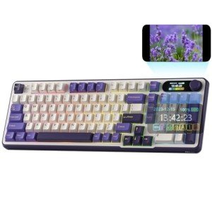 RK ROYAL KLUDGE S98 Mechanical Keyboard w/Smart Display & Knob, Top Mount 96% Wireless Mechanical Keyboard BT/2.4G/USB-C, Hot Swappable, Software Support, Massive Battery, 98 Keys