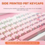 DAREU EK75PRO Sakura Pink Wireless Gaming Keyboard,75% RGB Hot-Swappable Mechanical Keyboard with Knob,2.4Ghz/BT5.1/USB-C Connectivity, Gasket Mount, PBT Keycaps, Linear Dream Switch for Win/MAC