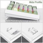 Fogruaden Wired 75% Mechanical Gaming Keyboard 75 Percent Matcha Keyboard Hot Swappable Gasket Mount, Red Switch, RGB Backlit 82 Keys TKL Mechanical Keyboard, NKRO Compact Keyboard with Knob