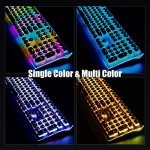 RK ROYAL KLUDGE S108 Typewriter Keyboard, Retro Mechanical Gaming Keyboard Wired 108 Keys with RGB Backlit Sidelight, Detachable Wrist Rest, Round Keycaps Blue Switches - Black