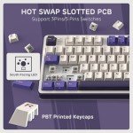 RK ROYAL KLUDGE S98 Mechanical Keyboard w/Smart Display & Knob, Top Mount 96% Wireless Mechanical Keyboard BT/2.4G/USB-C, Hot Swappable, Software Support, Massive Battery, 98 Keys