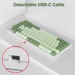 Fogruaden Wired 75% Mechanical Gaming Keyboard 75 Percent Matcha Keyboard Hot Swappable Gasket Mount, Red Switch, RGB Backlit 82 Keys TKL Mechanical Keyboard, NKRO Compact Keyboard with Knob